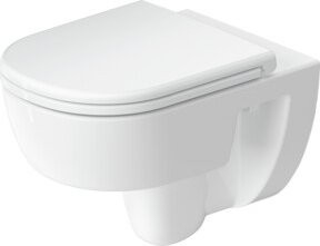 Duravit Wand-WC D-Code Tiefspüler in Weiß, Rimless-Technologie, B: 37 cm, T: 54 cm - Bild 1