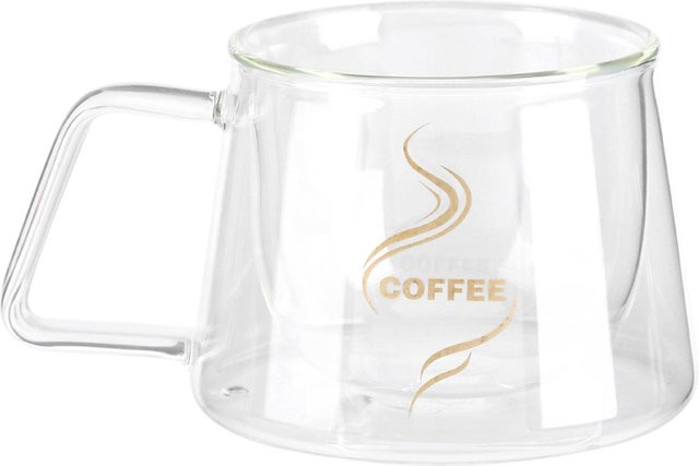 TOMTOP JMS Doppelwandige isolierte Glastasse in Weiß für Kaffee, Tee und Milch - Bild 1