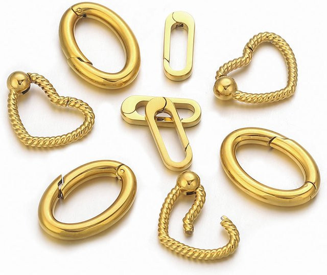 Serene Bliss Halskette, Armband, Edelstahl, vergoldet, gedrehtes Herz, oval - Bild 1