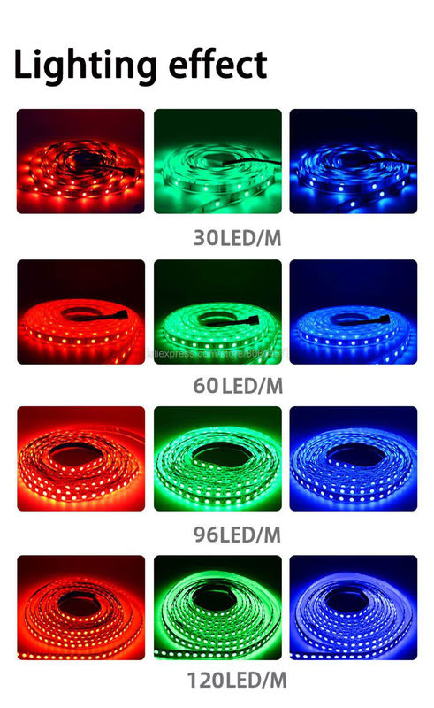 RGB-LED-Streifen SMD 5050 Flexibles LED-Lichtband Multicolour, 5 m Länge, Breite: 8 mm, 12 V 24 V DC, schneidbar - Bild 3