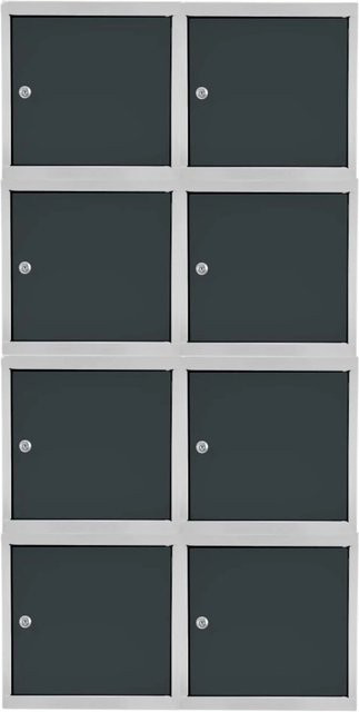 PROREGAL Blocky Schließfachwürfel Set mit 8 Einheiten und Zylinderschloss in Anthrazit und Lichtgrau B/T/H: 40 x 40 x 40 cm - Bild 1