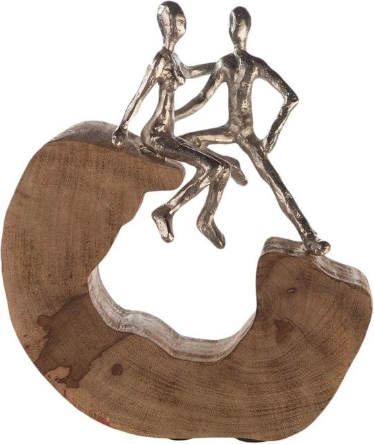 Gilde Skulptur Secure in Silber und Beige mit organischem Design - Bild 1
