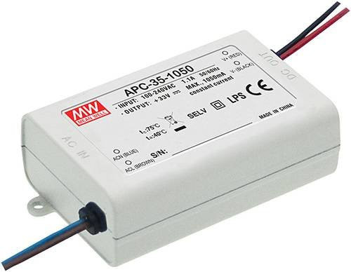 MEAN WELL APC-35-350 LED-Treiber Konstantstrom 35 W 0.35 A 28 - 100 V/DC in Weiß - Bild 1