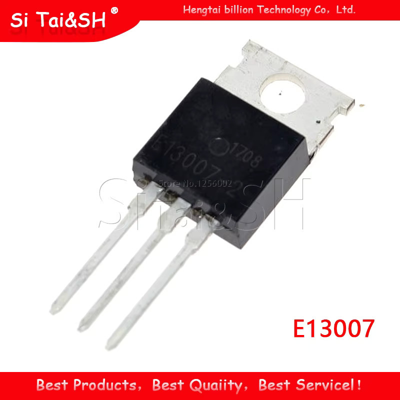 10er Set Si Tai&SH Transistor E13007 MJE13007 Triode in Schwarz, Gehäuse TO-220 - Bild 2