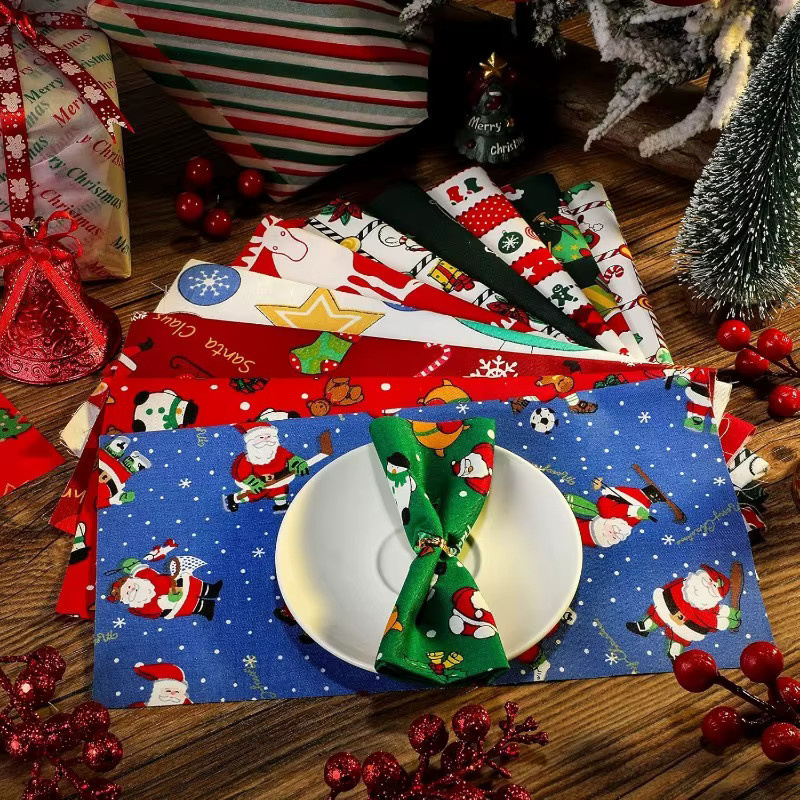 Weihnachtsserie Twill Baumwollstoff für Patchwork und DIY-Handarbeiten, 16 Stück, Mehrfarbig - Bild 3