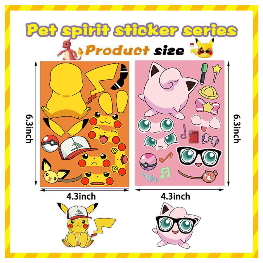 TAKARA TOMY Pokémon Pikachu Gengar Puzzle Aufkleber, Bunt / Mehrfarbig - Bild 2