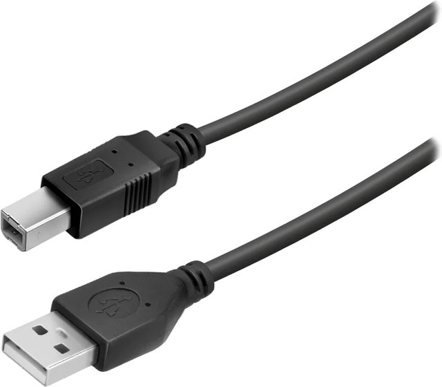 SBS High Speed USB-A auf USB-B Kabel für Datenübertragung und Aufladen, Schwarz, 5 m - Bild 1
