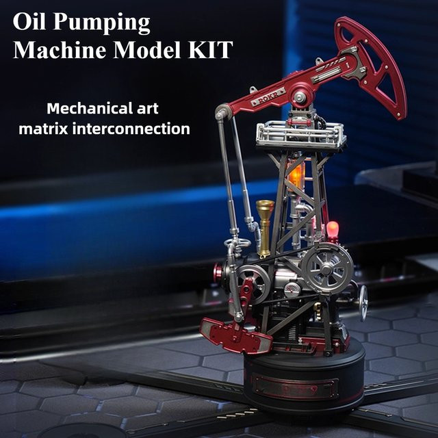 Goni Ölpumpen Maschine Modell Montage Kit, Metall, mit Lichtern, ab 14 Jahren - Bild 1