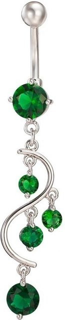 LY Angel Boutique Bauchnabelpiercing Ring, Edelstahl, Zirkonia, Damen, Silber - Bild 1