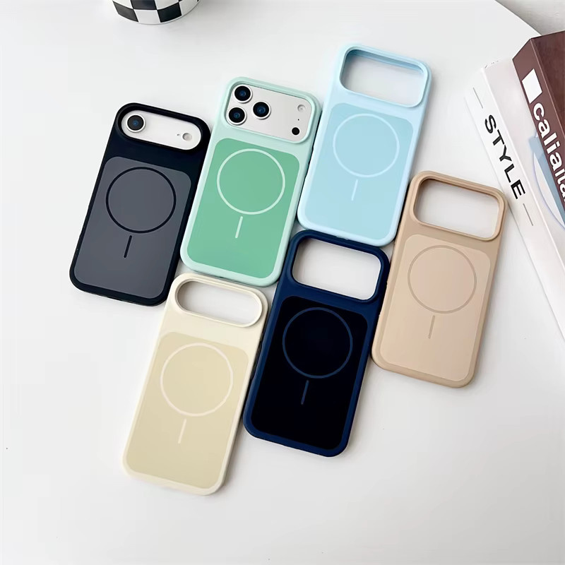 OLPAY Flüssigsilikon MagSafe Magnethülle für iPhone 17, 17 Pro Max, 17 Pro, 16 Pro Max und 16 Pro in Gold und Multicolour - Bild 3