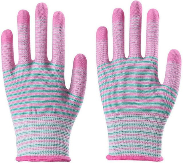 PenGo Studio Arbeitshandschuhe aus Nylon, gestrickt und rutschfest, rosa, 2 Paar - Bild 1