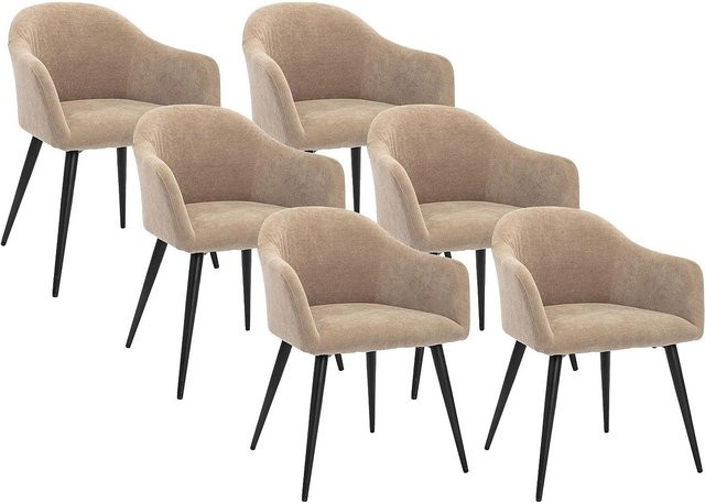 Vente-unique Stuhl Bibo Beige mit Armlehnen und Metallgestell - Bild 1