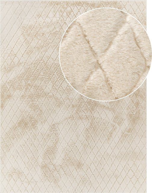 Fellteppich Arnia in Creme und Beige mit High-Low-Effekt, rechteckig, B: 120 cm, L: 160 cm - Bild 1