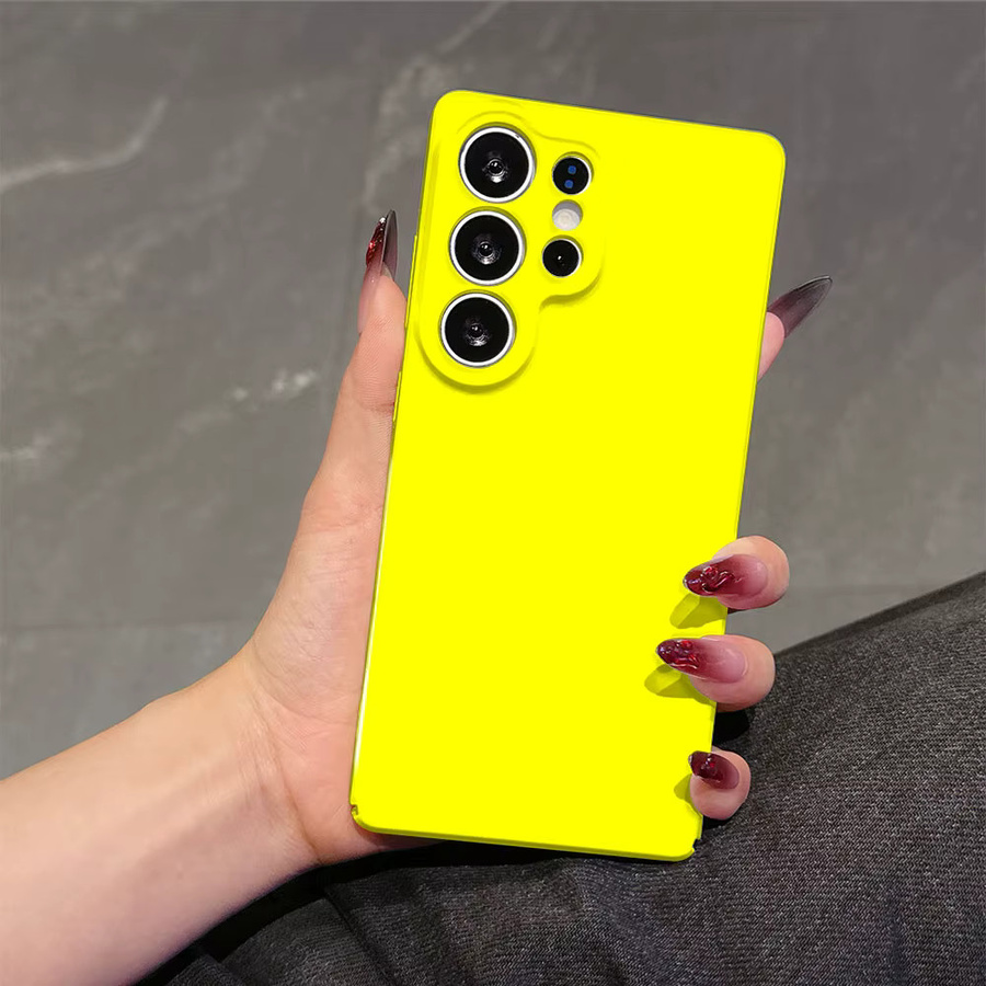 Stoßfeste Doppelschicht Handyhülle für Samsung Galaxy S26 S25 S24 S23 Ultra Plus in Fluoreszierendem Gelb - Bild 2
