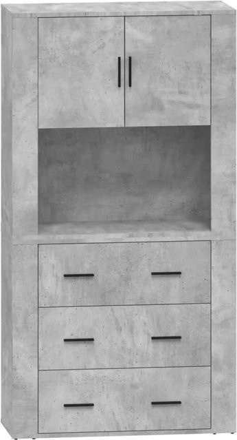 vidaXL Highboard in Betongrau aus Holzwerkstoff mit Scharniertüren - Bild 1
