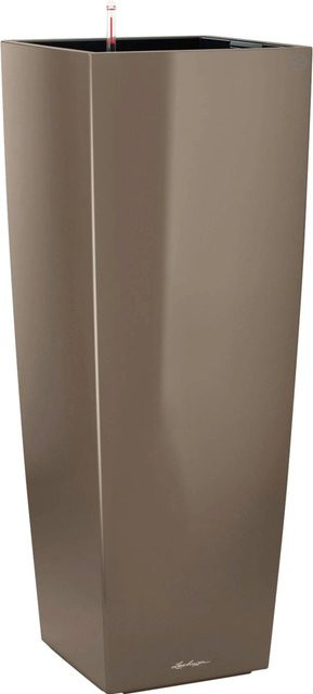 Lechuza Pflanzgefäß Cubico Alto Premium Säulengefäß Taupe Hochglanz B/T/H: 40 x 40 x 40 cm - Bild 1