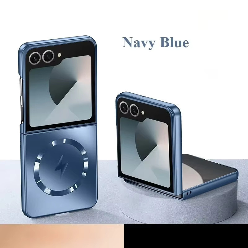 Galvanisierte AG Frosted Matte Magnet Wireless Ladehülle für Samsung Galaxy Z Flip 7FE 6 5 4 3 in Grau, schlanke sturzsichere Schutzhülle - Bild 4