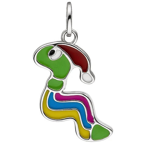 Colfem Anhänger Wurm bunt, 925 Sterling Silber, Kinder - Bild 1