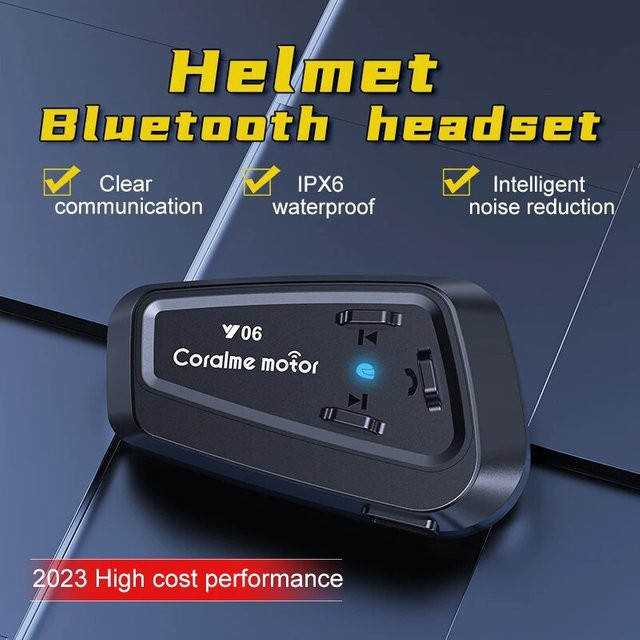 XINOWY Y06 Motorrad Helm Bluetooth Headset in Schwarz mit IPX6 Wasserdichtigkeit und Geräuschreduzierung - Bild 1