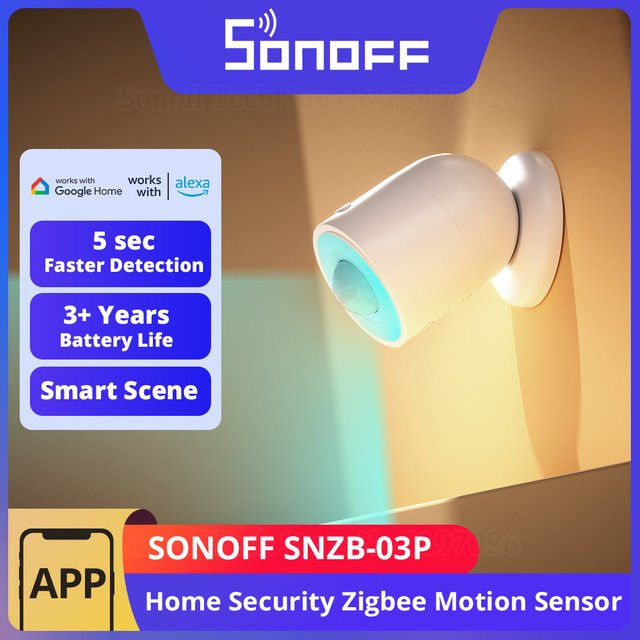 SONOFF SNZB-03P Zigbee-Bewegungsmelder mit Lichterkennung in Weiß für Smart Home Szenen via eWeLink-App, Alexa und Google - Bild 1