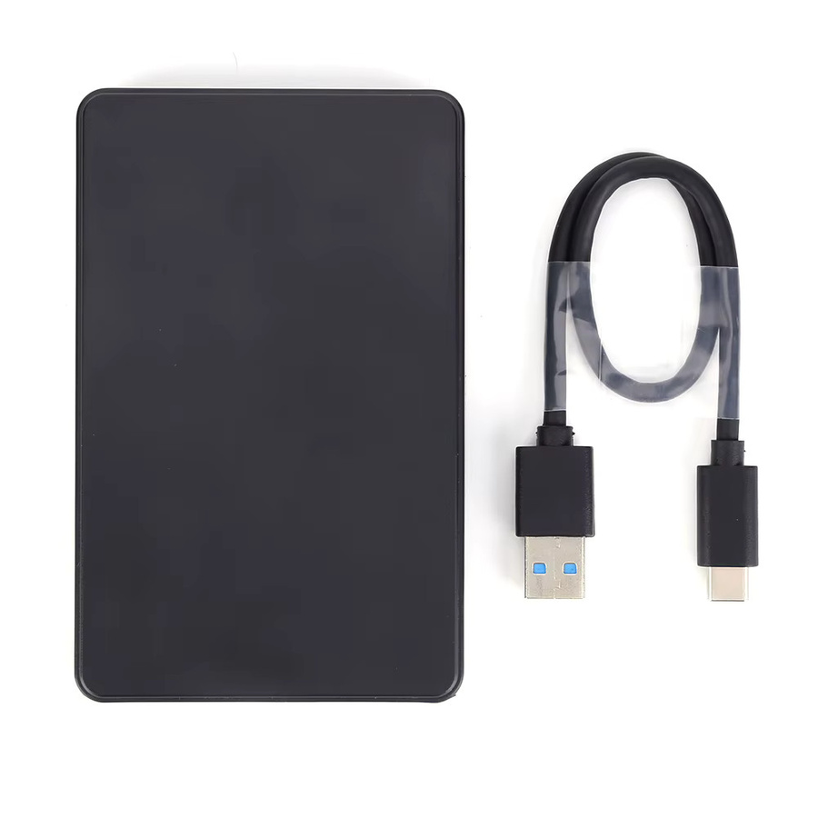Tragbares 2,5 Zoll HDD-Gehäuse mit USB 3.1 und USB-C Anschluss für SATA 1/2/3 HDD oder SSD in Schwarz - Bild 6