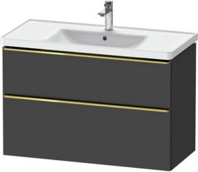 Duravit Waschtischunterschrank D-Neo in Grau Hochglanz, Wandhängend, B/T/H: 98,4 x 45,2 x 62,5 cm - Bild 1