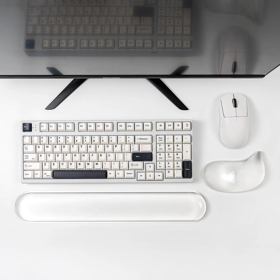 Venit Keys Ergonomische Handgelenkauflage aus Silikon mit Bubble-Design für Mauspad und Tastatur in Weiß und Transparent - Bild 2