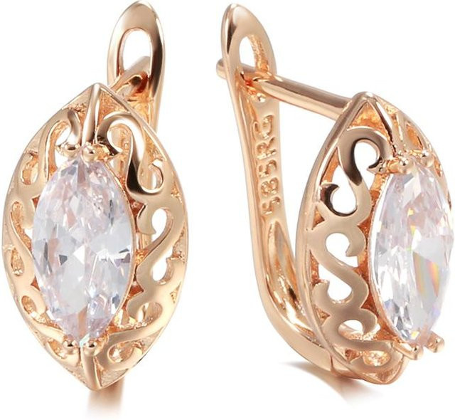 Ohrringe Roségold, Zirkonia, Damen, Vintage - Bild 1