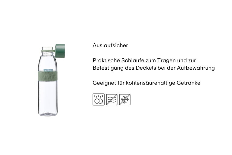 Mepal Trinkflasche Ellipse Schwarz Transparent 700 ml - Bild 2