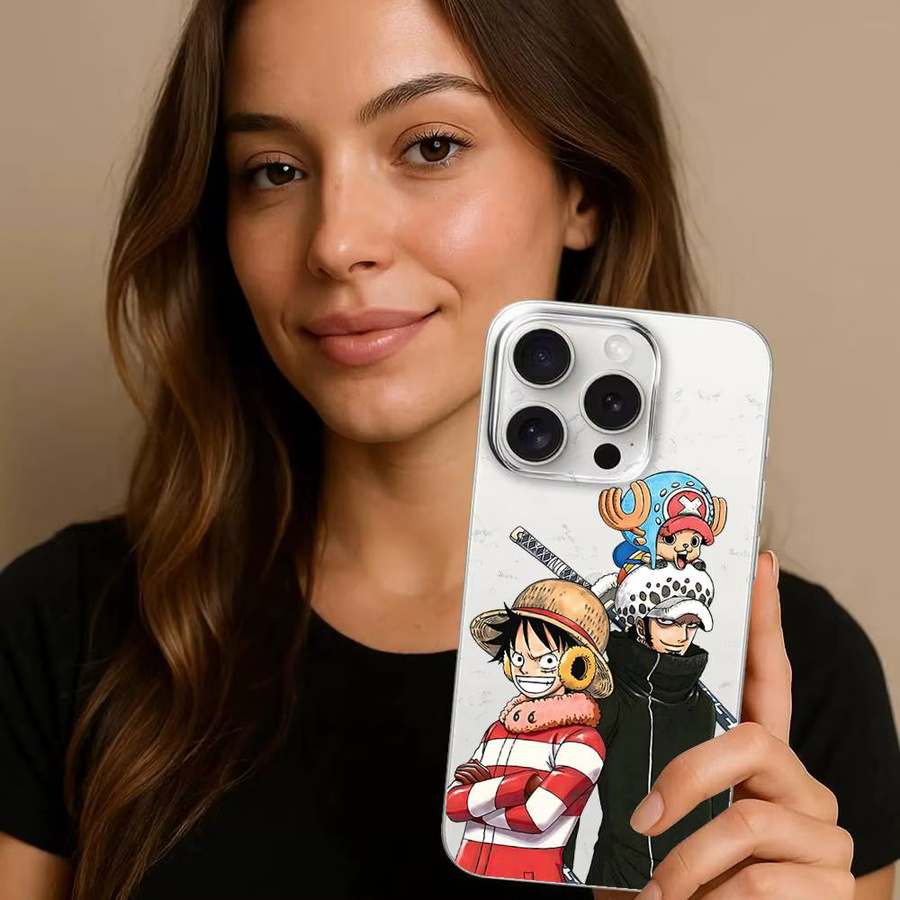 ONE PIECE Anime Handyhülle für iPhone 17 16 15 14 13 12 11 Pro Max Plus Transparent - Bild 6