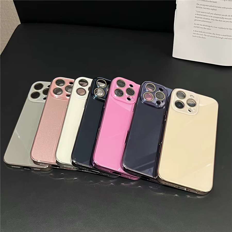 Xeber Glas-Handyhülle für iPhone in Pink mit Kameraschutz und stoßfestem Gehäuse - Bild 4