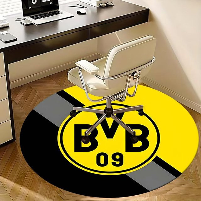 Runder BVB Borussia Dortmund Teppich von Yun Heng Three, gelb, Durchmesser: 80 cm - Bild 1