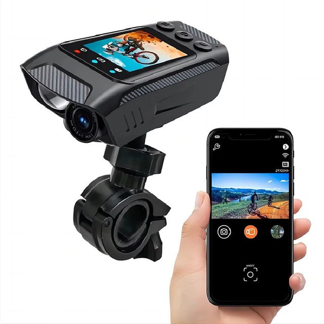 luxuglow Action Kamera 4K HD 60FPS in Schwarz für Motorrad, Fahrrad und Helm als Sport DV Video Recorder und Dash Cam - Bild 1