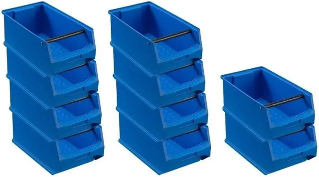 PROREGAL SparSet 10x Blaue Sichtlagerbox 4,1 mit Griffstange, H x B x T: 15 x 20 x 35 cm, 7,2 Liter Sichtlagerbehälter - Bild 1
