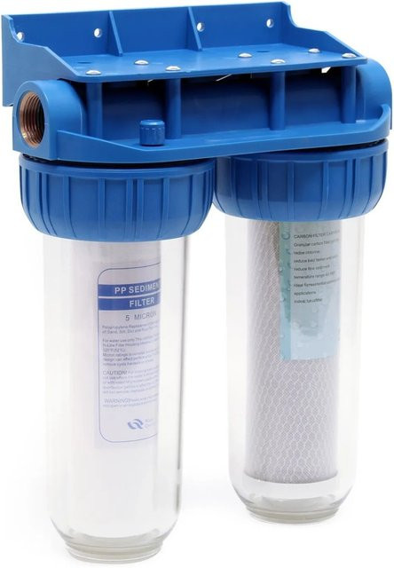 Naturewater NW-BR10B3 Doppelfilter Wasserfilter mit Sediment- und Aktivkohlefilter, 1 Zoll, Blau - Bild 1