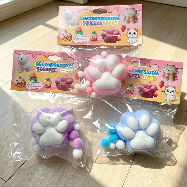 Weiches Silikon-Stressspielzeug in Katzenpfoten-Design mit Slow Rising Effekt für Kinder und Erwachsene - Bild 1