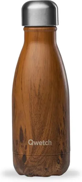 Isotherme Flasche Qwetch Originals Wood in Braun - Bild 1