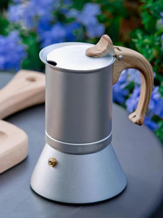 JUSTINLAU Moka Topf für Espresso und Kaffee, 3/6 Tassen, Farbe: Silber - Bild 5