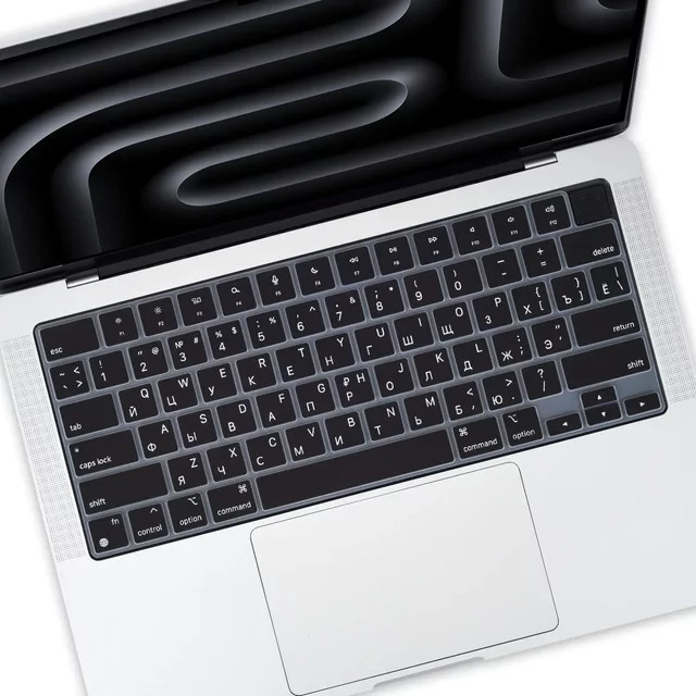 Transparente Tastaturabdeckung für Apple MacBook Pro 14 und 16 Zoll sowie MacBook Air 13 und 15 Zoll (Modelle 2022–2024) - Bild 1