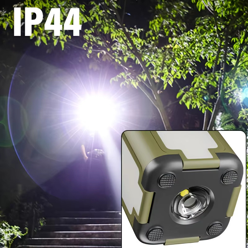 XIWANGFIRE Solarbetriebene Tragbare Campinglampe mit 2000mAh Powerbank, Faltbare Hängezeltlampe mit Intelligentem Display in Grün und Weiß - Bild 5