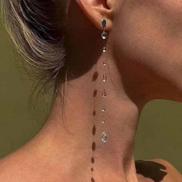 My fine jewelry Quastenohrringe, Kristall, Silber, Messing, Damen - Bild 1