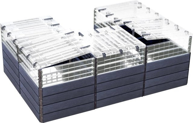 Garantia Hochbeet-System U Turbo Plus Ergo Quadro in Anthrazit-braun, B/T/H: 240 x 80 x 160 cm - Bild 1