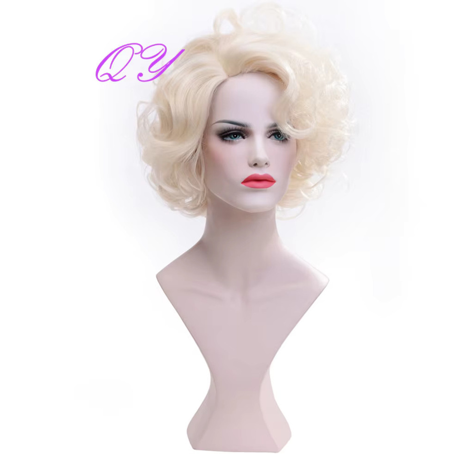 IQRYR WIG Perücke, kurze blonde lockige Bob-Perücke, Damen - Bild 2