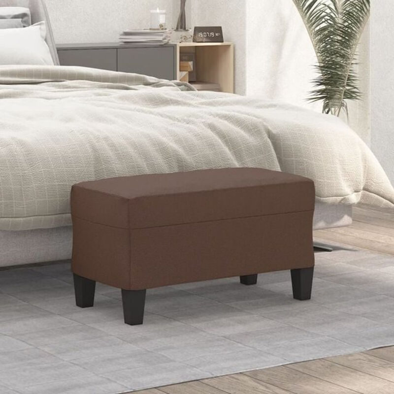 Moderne Sitzbank von vidaxl in Braun aus Kunstleder, B/T/H: 70 x 35 x 41 cm - Bild 1