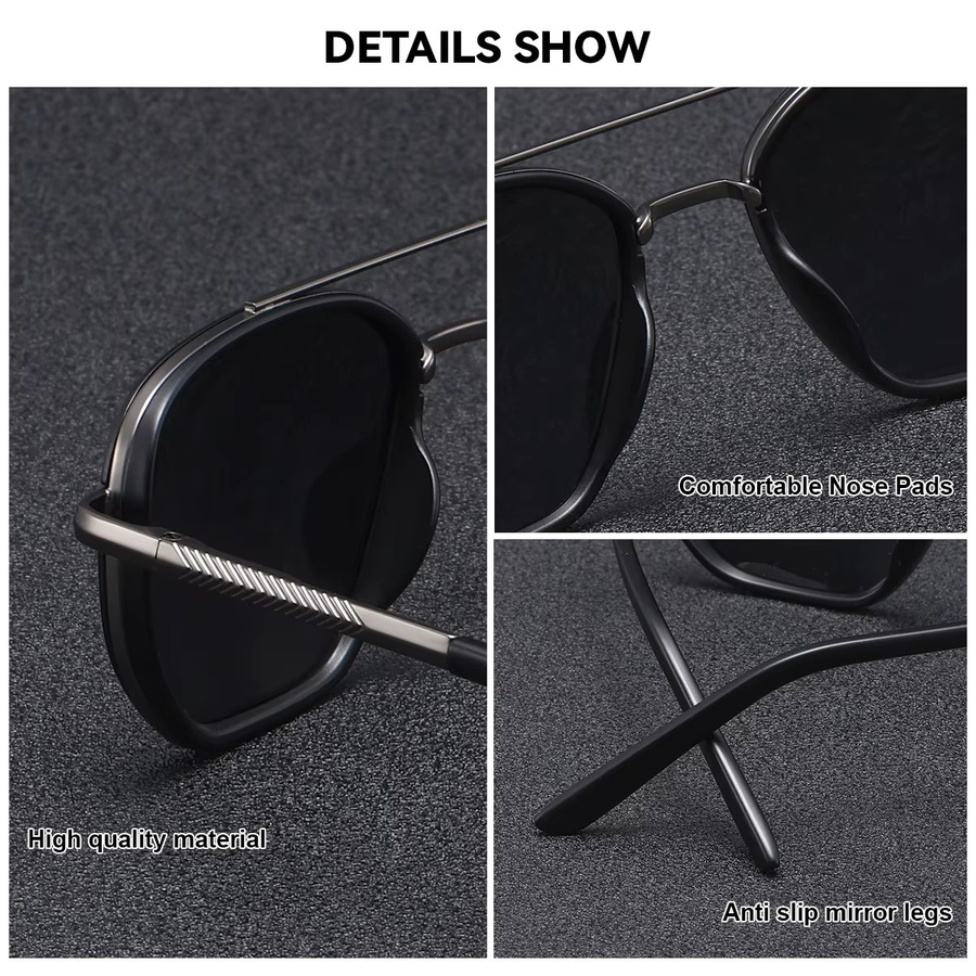 BARCUR Sonnenbrille, hexagonal, Vollrand, Unisex, black - Bild 2