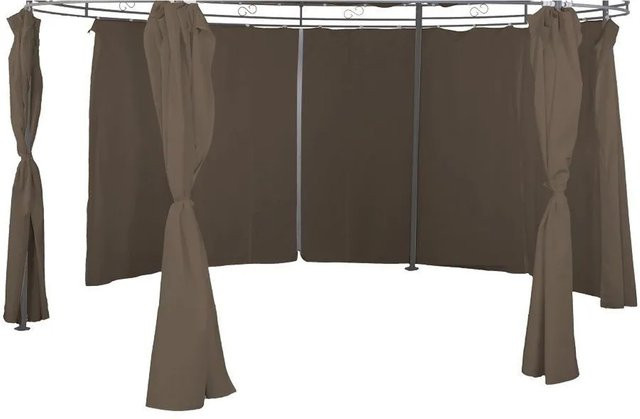 Lex Seitenteil für Rundpavillon 3,5m in Taupe, Wasserdichte Seitenwand aus Polyester als Sichtschutz - Bild 1