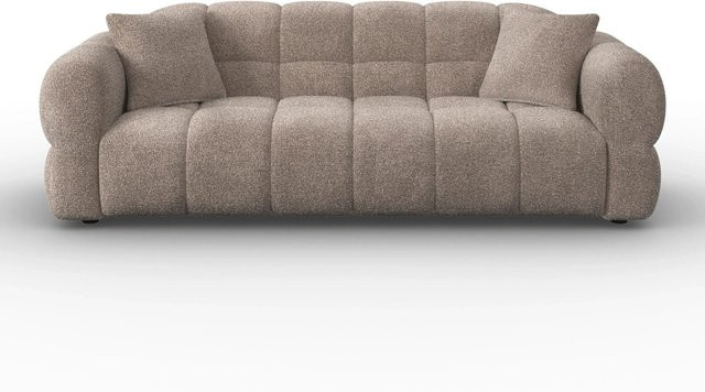 Bessagi Home Sofa Marie Chenille Braun mit abnehmbaren Bezügen und Sitzkissen, B/T/H: 176 x 60 x 44 cm - Bild 1
