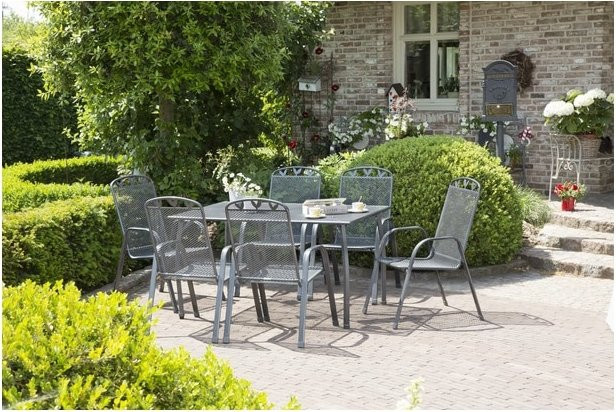 Greemotion Gartentischgruppe Toulouse I, 7-teiliges Set, Grau, rechteckig - Bild 1