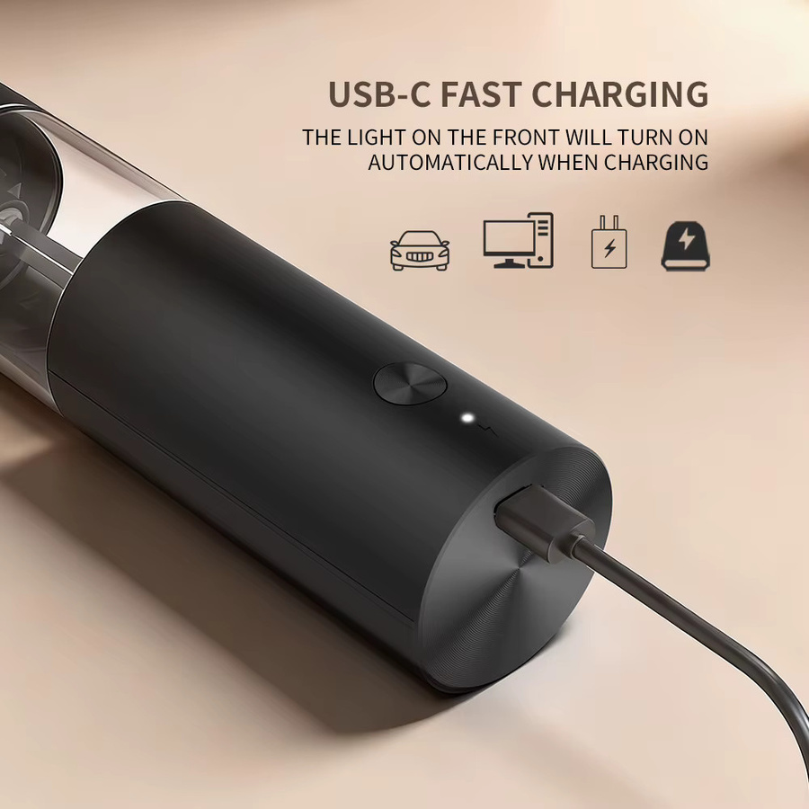 TCJJ Elektrisches Salz- und Pfeffermühlen-Set in Schwarz, USB-aufladbar mit einstellbarer Mahlgrad und einfachem Befüllen - Bild 2