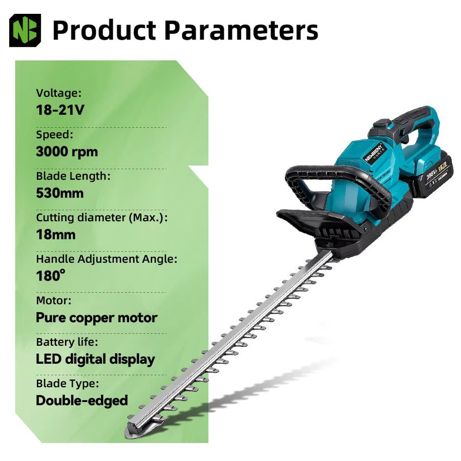 NewBeny Elektrische Heckenschere mit 180 Grad verstellbarem Griff für Makita Akku zur Garten- und Landschaftspflege - Bild 6